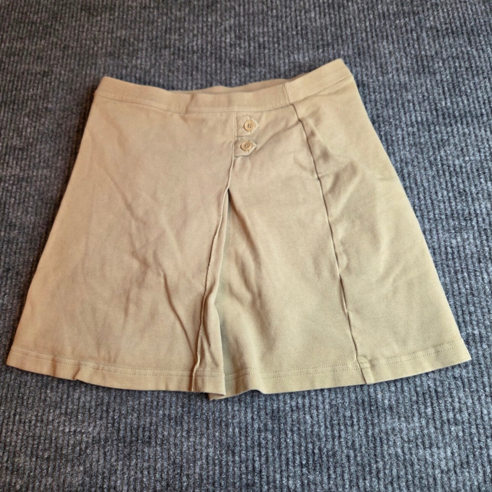Lands' End Girls‎ Khaki Tan Cotton Jersey Skort School Uniform Size 14 L Large